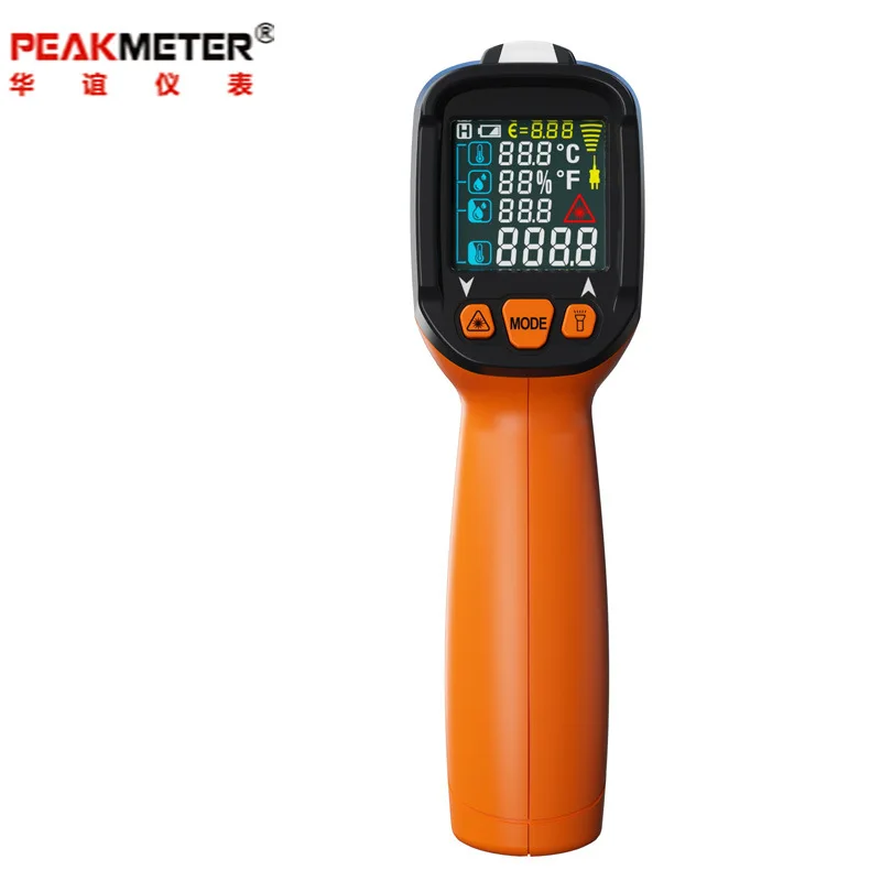 Фото Портативный инфракрасный термометр PEAKMETER PM6530D с ЖК-дисплеем -50 ~ 800 влажностью и Портативный инфракрасный термометр PEAKMETER PM6530D с ЖК-дисплеем -50 ~ 800 влажностью и