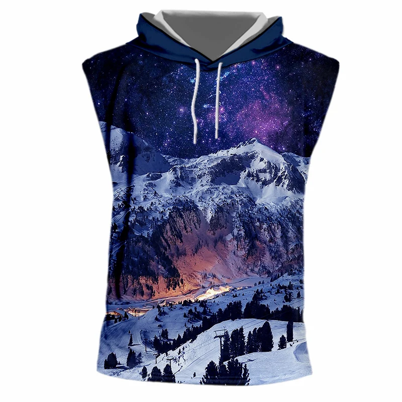 OGKB без рукавов для мужчин Горячая О образным вырезом 3D жилет с шляпа печати