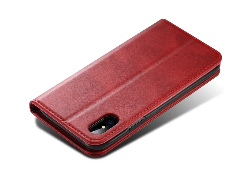 Роскошный кожаный бумажник чехол для iphone XR XS Max модные флип карты карман Адсорбирующихся чехол для iphone X XS случаях Coque
