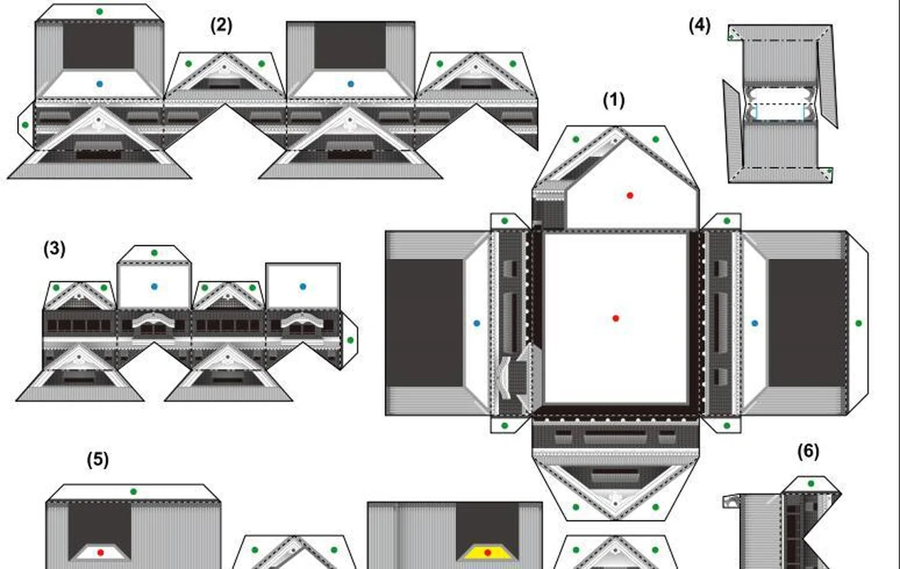 Японский замок Кумамото архитектурная модель 3D бумажная Космонавтика картон дом