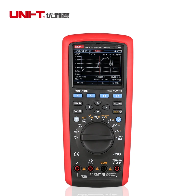 UNI-T UT181A True RMS регистрация данных мультиметры цифровой тестер телефон/ПК программное обеспечение функция захвата тренда IP65 водонепроницаемый