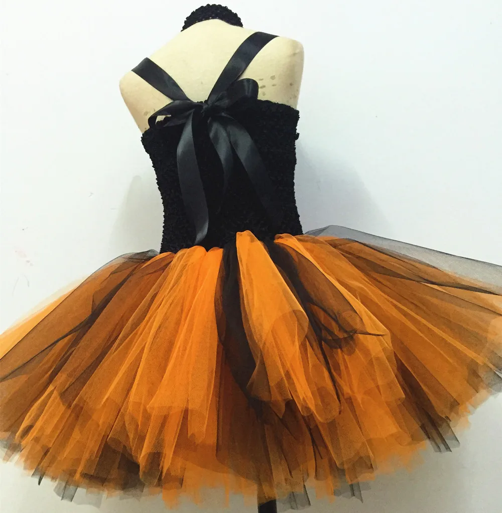 Autumn Pumpkin Tutu Dress Orange Green Flower Princess Kids Halloween Costumes For Girls Fancy Tulle Party Clothes | Тематическая