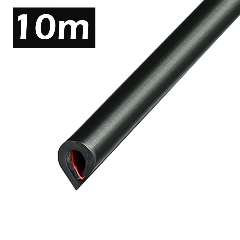 Black10m 5 м/10 м резиновая Автомобильная дверь багажника губы края уплотнения протекторы уплотнительная полоса Push-on Водонепроницаемый Анти-шум Литье отделка полоски Авто стиль - Цвет: Black10m