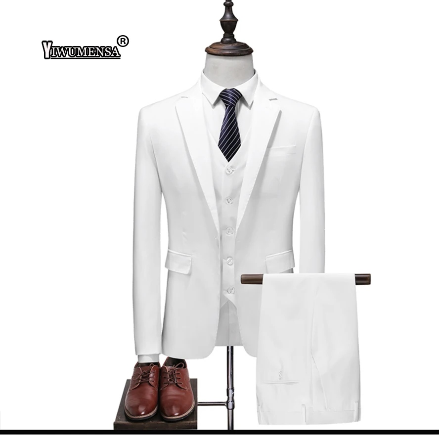 Мужской официальный костюм yiwu men sa черный/белый/синий свадебные костюмы для