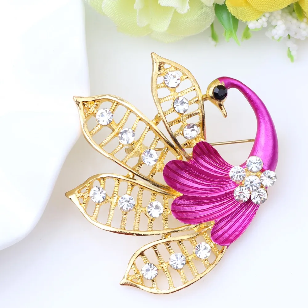 WEVENI горный хрусталь птица брошь с дизайном журавль для женщин свадебные броши