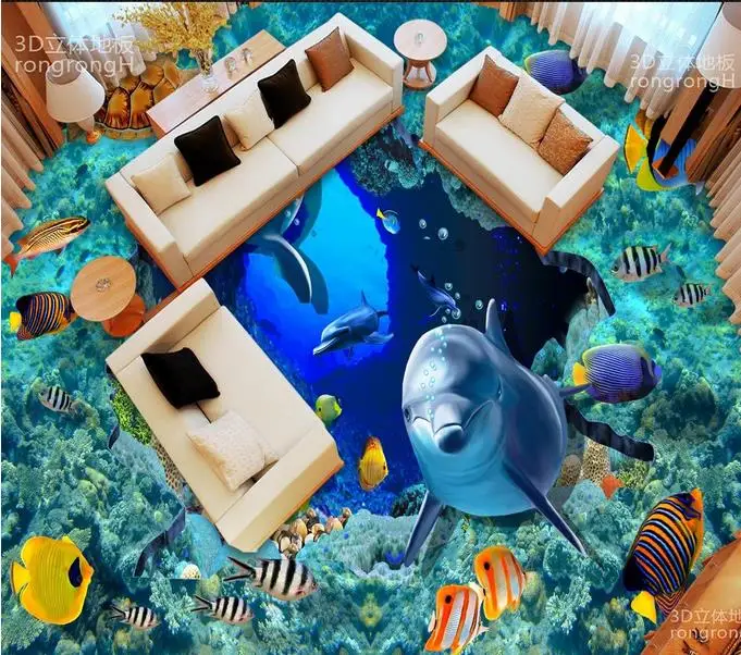 Обои водонепроницаемый 3d Пол фрески подводный мир фото обои | Обустройство дома