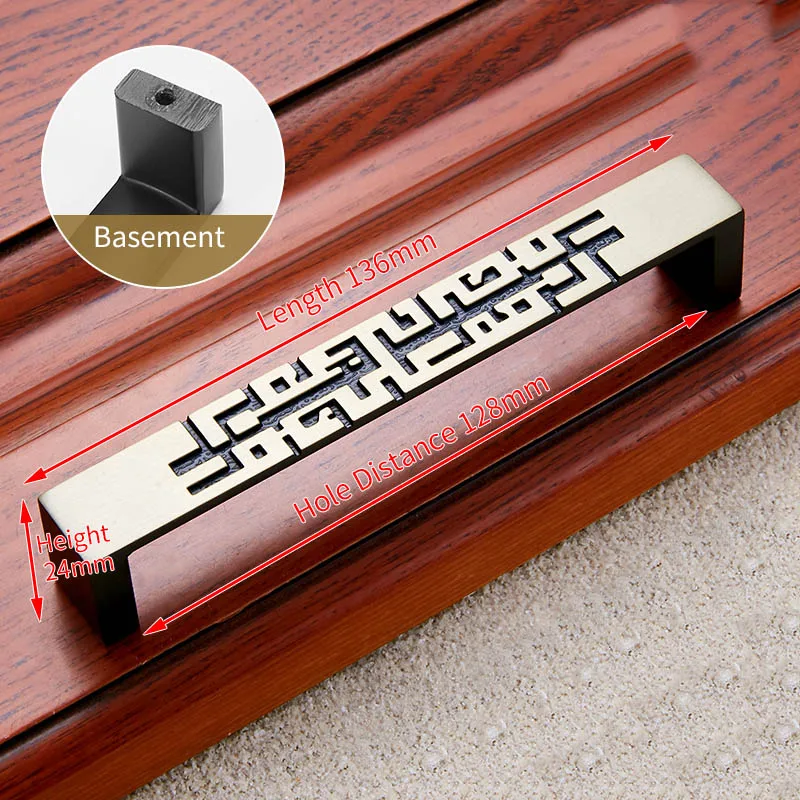 Handle-8225-BB128 KAK винтажные черные бронзовые ручки шкафа Европейский китайский стиль ручки ящика дверные ручки для гардероба оборудование для обработки мебели - Цвет: Handle-8225-BB128