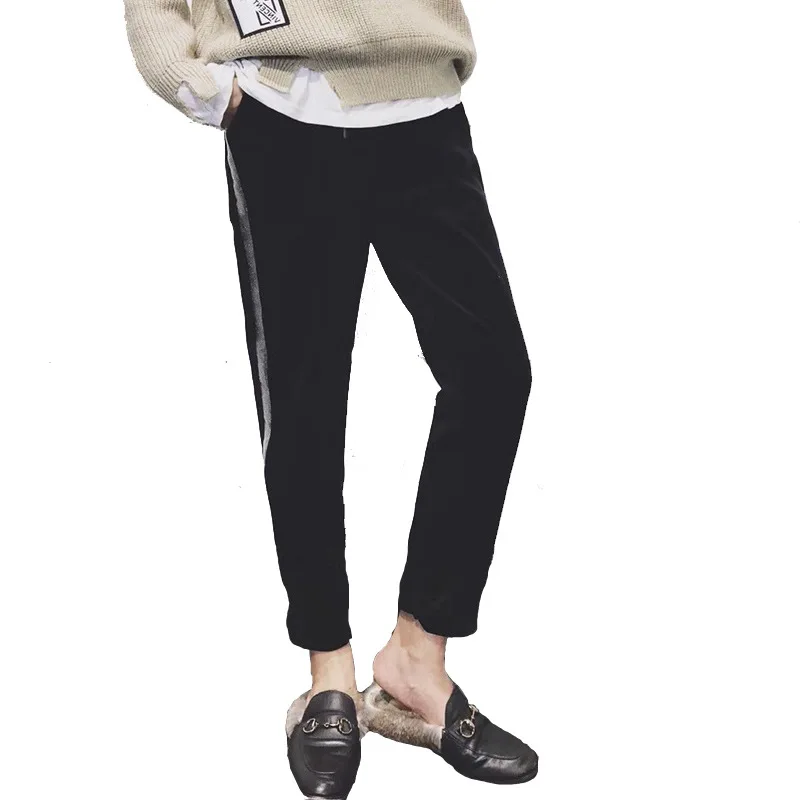 

2018 Autumn and Winter New Large Code Women Fashion Ankle Length Plus Padded Trousers Leisure Sports Pants Plus Size
