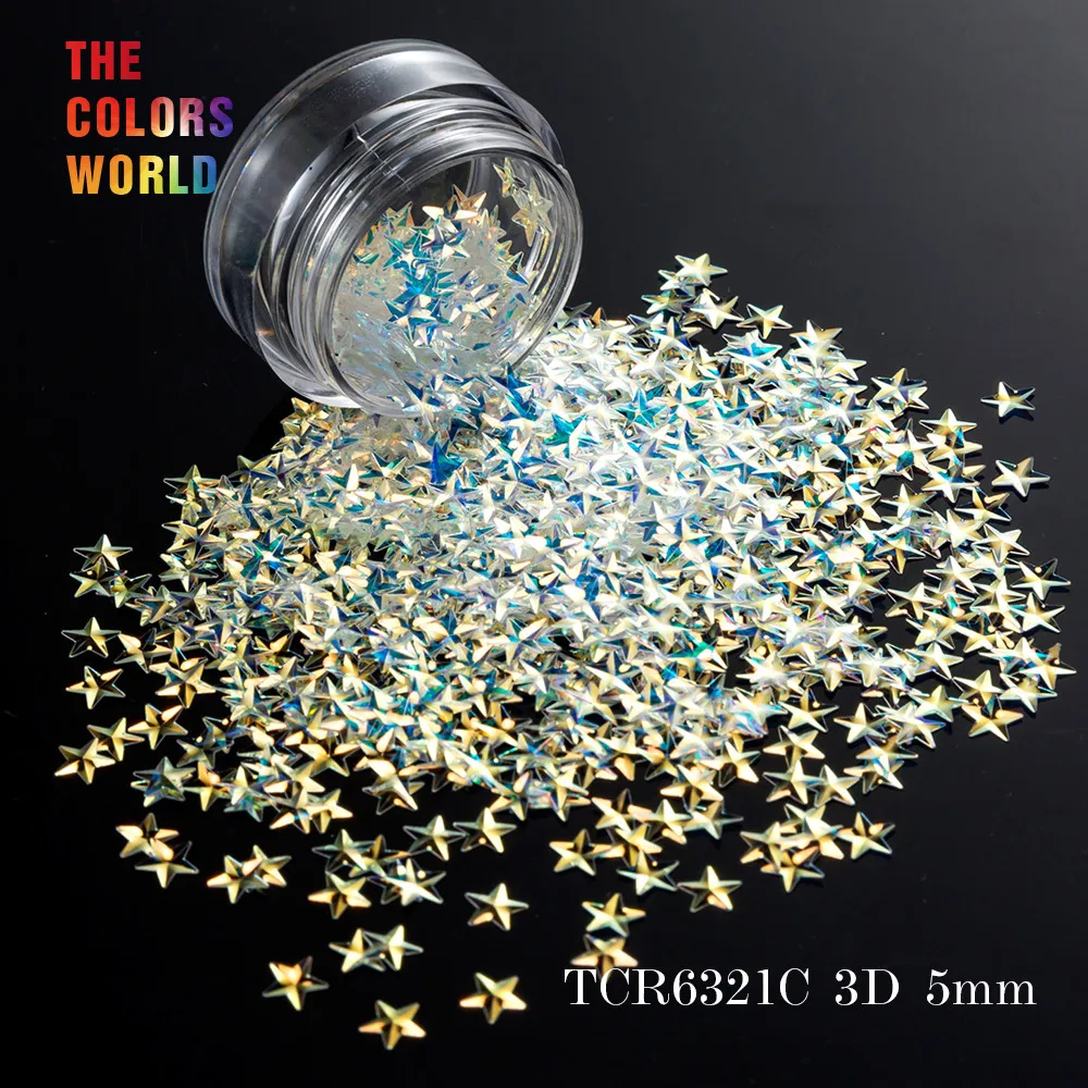 TCT-046, 3D эффект, 5 мм, форма звезды, 12 цветов, набор блесков для ногтей, блестки для ногтей, художественное оформление, макияж, Facepaint и DIY