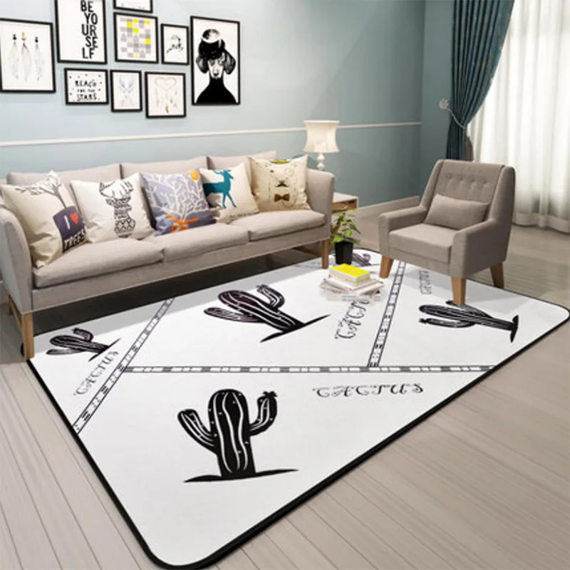 Nordic простой серый ковер с кактусами гостиная небольшой для спальни мягкая