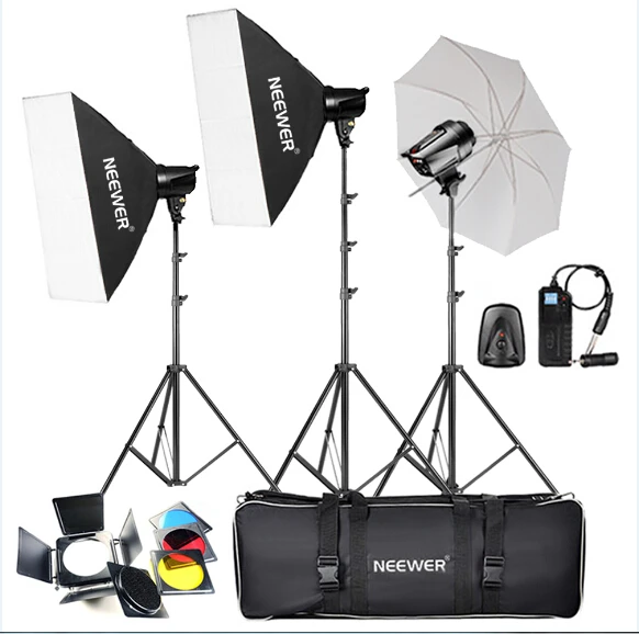 Neewer 540W(180W x 3) Фотостудия вспышка стробоскоп светильник ing Kit для портретной