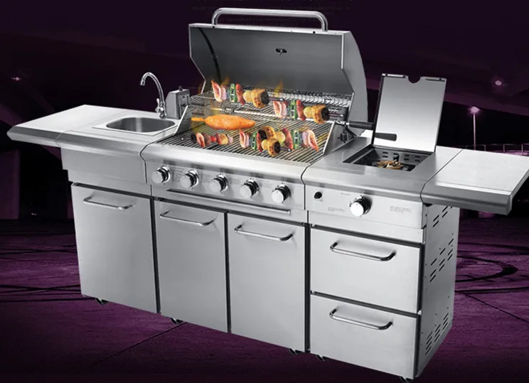 Бесплатная доставка коммерческий и домашний газовый гриль для барбекю из