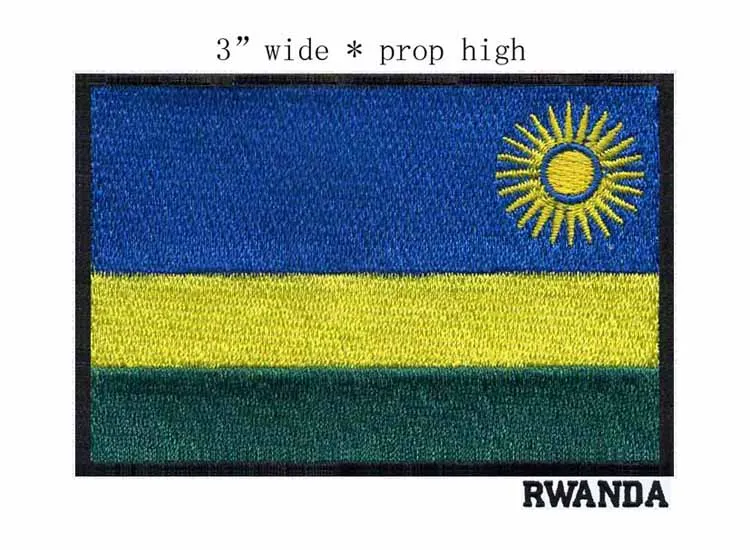 Rwanda 3 &quotШирокая вышивка флаг патч Железный on/бренд патч/moral patch|patch iron on|brand oniron on |