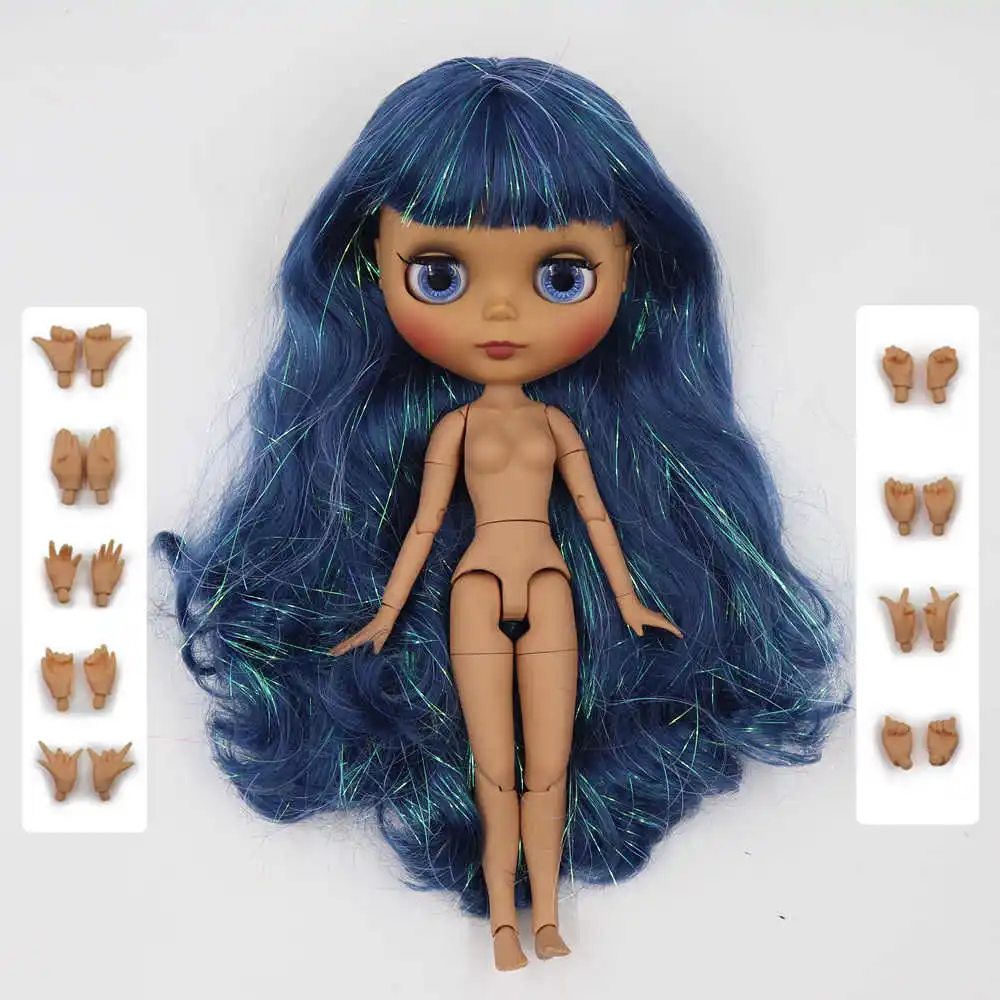 Красный ICY Fortune Days factory blyth кукла темная кожа суставное тело новое матовое лицо блестящие синие вьющиеся волосы DIY sd Подарочная игрушка - Цвет: Красный