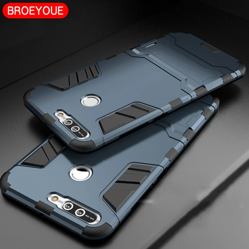 BROEYOUE бронированный чехол для Huawei P8 P9 P10 Plus Lite 2017 Honor 8 9 5X 6X 6A V8 V9 Nova 2 Гибридные