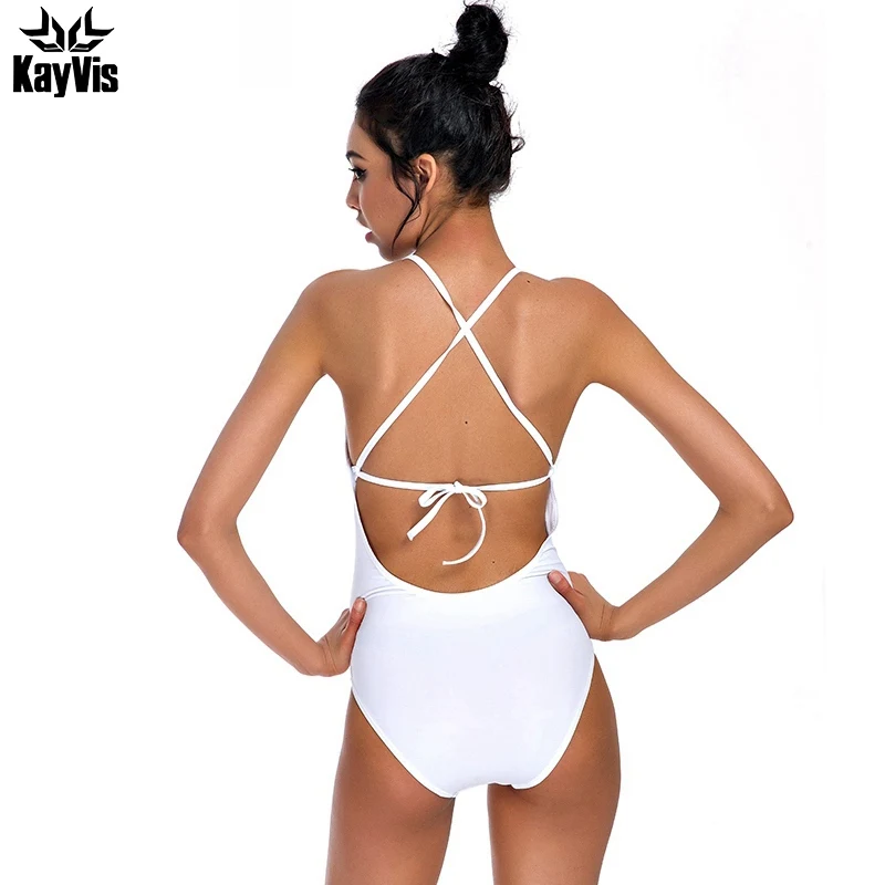 Женский купальник монокини KayVis однотонный пляжная одежда бразильский 2019|maillot