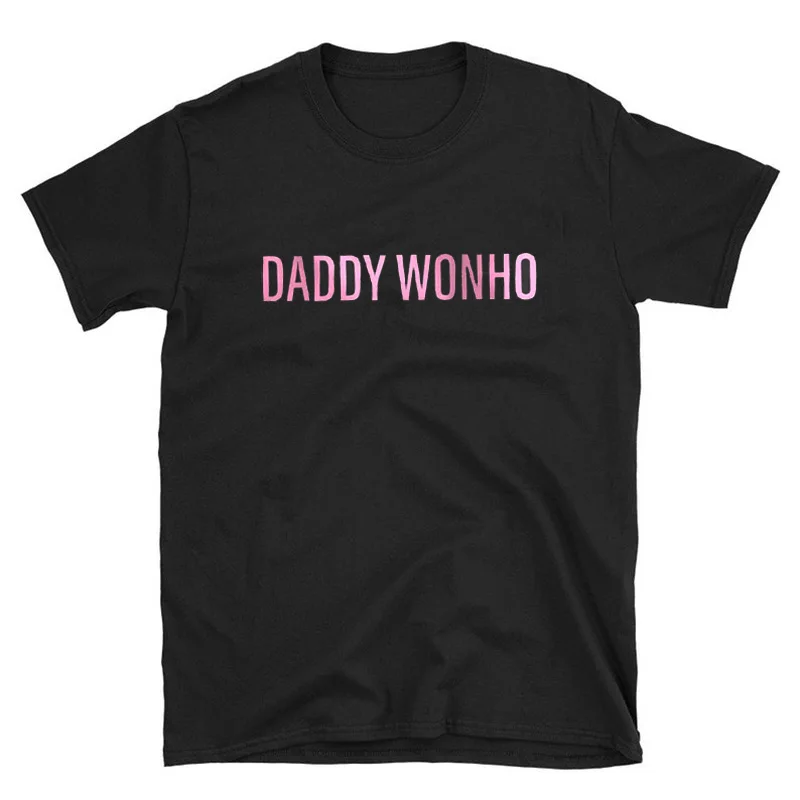 Daddy Wonho, футболка унисекс с коротким рукавом для женщин и мужчин, забавный Топ Monsta X, летний хлопковый топ с коротким рукавом, уличная одежда, топы