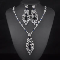 classic redesign sparking around necklace set full cubic zirconia stone jewelry sets women bridal dress accessories gift s 011