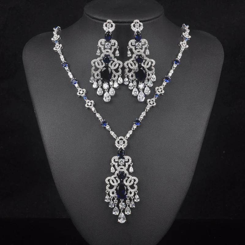 Classic Redesign Sparking Around Necklace Set Full Cubic Zirconia Stone Jewelry Sets Women Bridal Dress Accessories Gift S-011 | Украшения
