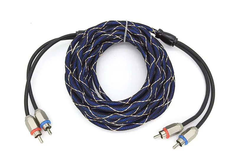 5 м кабель 2 RCA на автомобильная аудиосистема усилитель оплетенный OFC аудио для