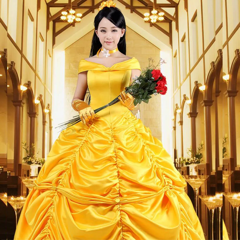 Anime Beauty and the Beast Fancy Dress Cosplay Costume princess belle adult women female Halloween Costumes fancy Costume Suit