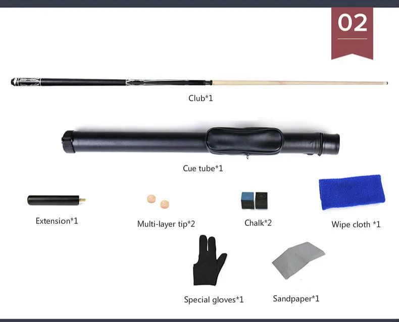 

Jianying Billiard Club Set Big Head Chinese Black 8-ball American 9-Ball Manual Split Single Billiard Club Billiards Accessories