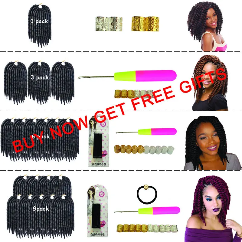 14&quot 18&quot 24roots/pc Havana Mambo Twist Crochet Hair Extensions Senegalese Braiding hair Kanekalon Braids |