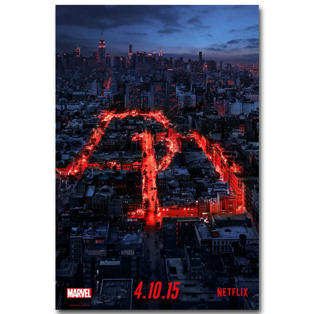 Daredevil супергерой художественная шелковая ткань постер принт 13x20 24x36 дюймов ТВ
