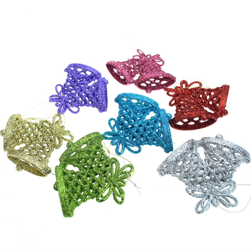 1 PC transparent Gold powder color Small bell Christmas Tree decorations X-mas tree size 11CMX9CM decoration pendants for party | Дом и сад