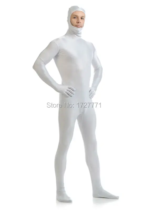 (LS7210) белые блестящие колготки из спандекса оригинальные Фетиш костюмы унисекс с