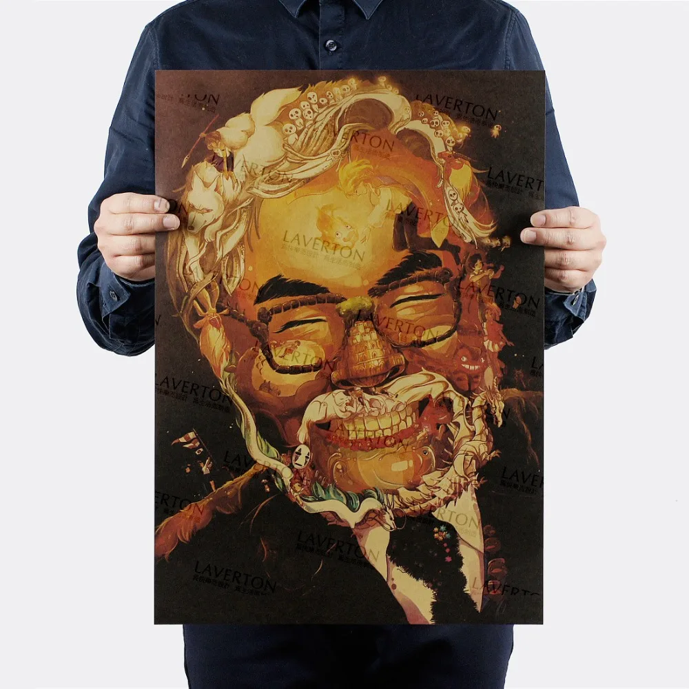 Miyazaki Hayao/Японский комикс мастер/голова портрет головоломки/крафт-бумага/наклейки