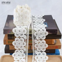2yards african lace fabric ribbon wedding trim water soluble milk silk embroidery hollow lacefabric exquisite curtain ornaments