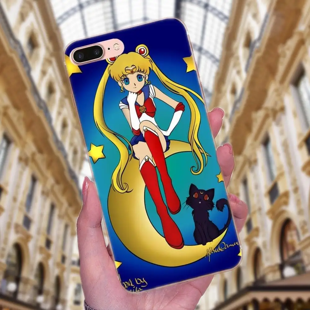 Мягкие чехлы для Huawei Honor 4C 5A 5C 5X 6 6C 6A 6X 7 7X 8 9 V8 V10 Y3II Y5II Y6II G8 P7 Play Lite Сейлор Мун Луна Ca |