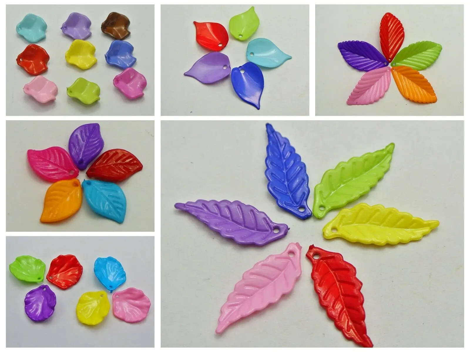 

Craft DIY Mixed Color Acrylic Leaves Flower Petals Beads Pendants Various Shape