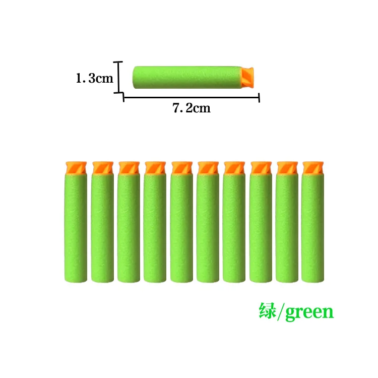 Green 100 шт плоская мягкая голова Торнадо 7,2 см мягкие пули для Nerf игрушечный пистолет заправка игрушка дартс для Nerf бластер винтовка страйкбол - Цвет: Green