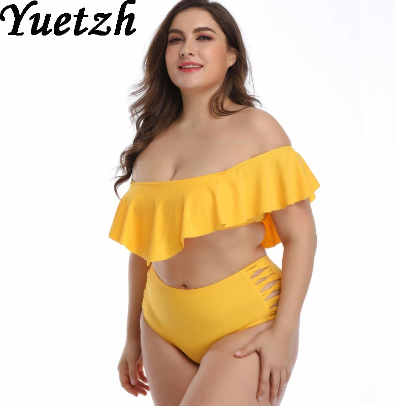 Новинка сексуальное бикини с высокой талией для женщин размера плюс купальник