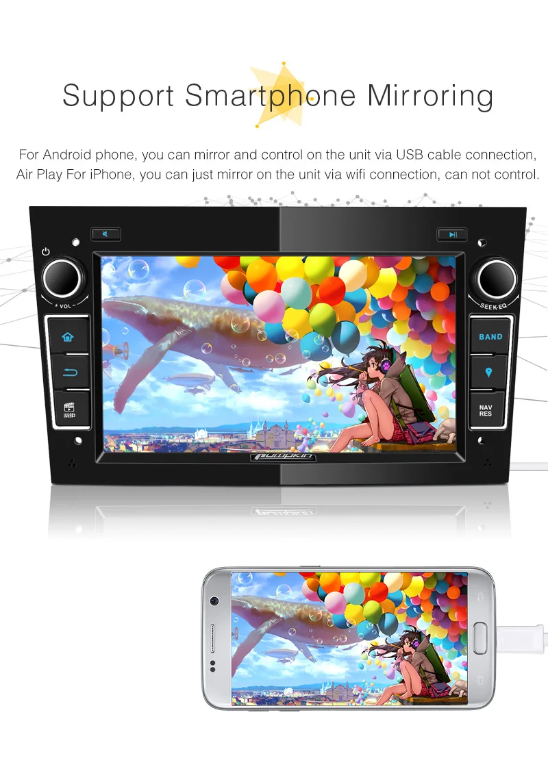 Pumpkin2 Din7''Android 8 0 автомобильный радиоприемник без dvd плеера GPS навигация 4 Гб ОЗУ