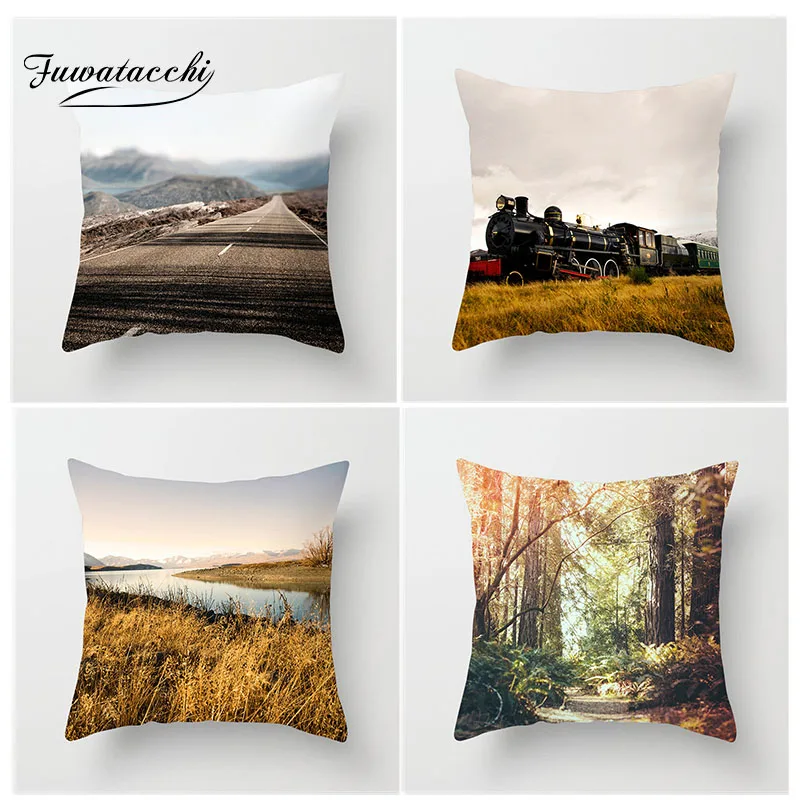 Чехол для подушки Fuwatacchi с живописным рисунком наволочка украшения дивана