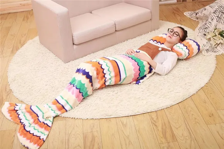 Флисовое покрывало 17 видов конструкций 2 размеров с хвостом русалки одеяло для