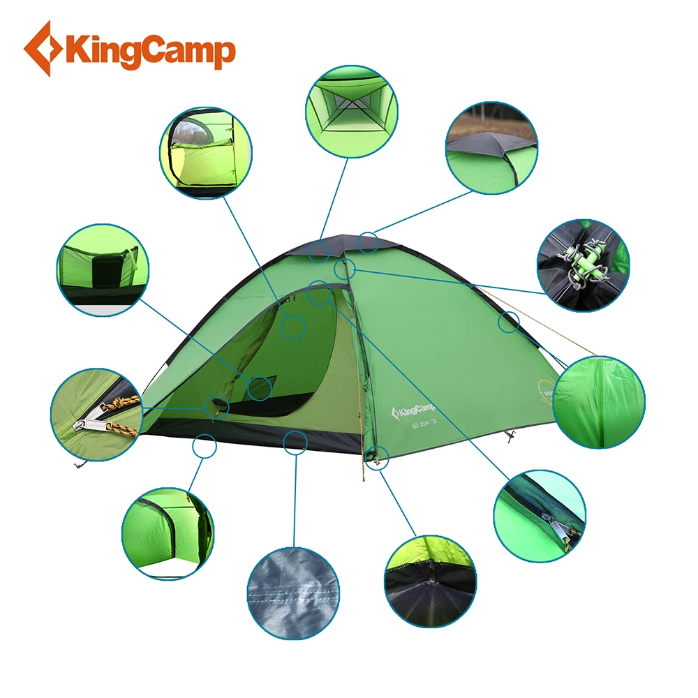 KingCamp палатка 3 человек сезон Портативный Сверхлегкий мгновенный купол двойной