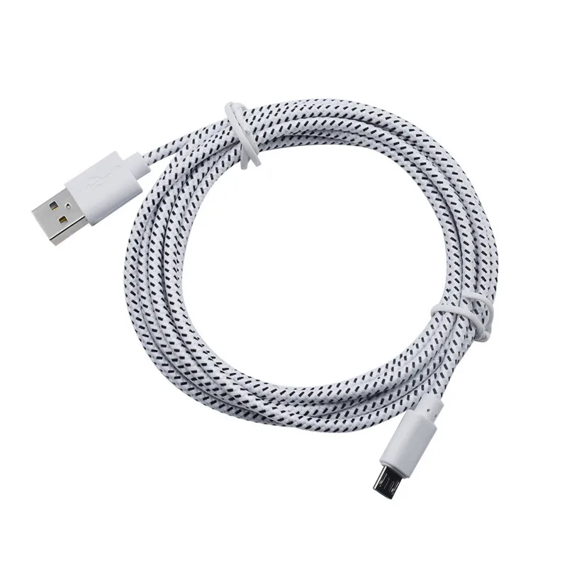 Короткий 2 м нейлоновый Micro USB кабель для передачи данных 5В 2А настенное зарядное