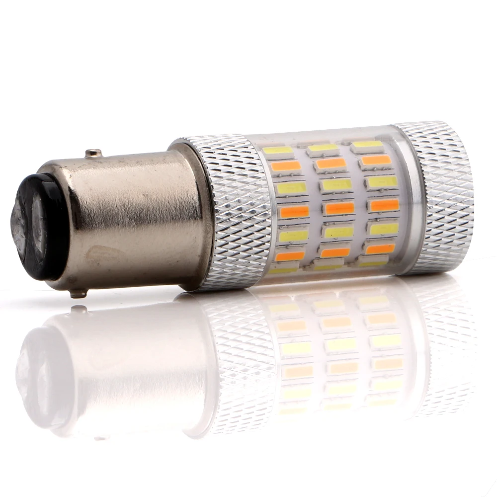 YM E-Bright 4 шт. 1157 BAY15D P21/5 Вт 4014 60 SMD двухцветные переключаемые функции автомобильный