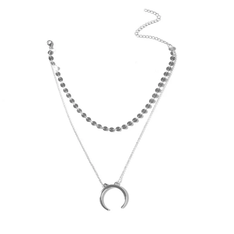 Модное золотое ожерелье с двойным рогом винтажный богемский этнический