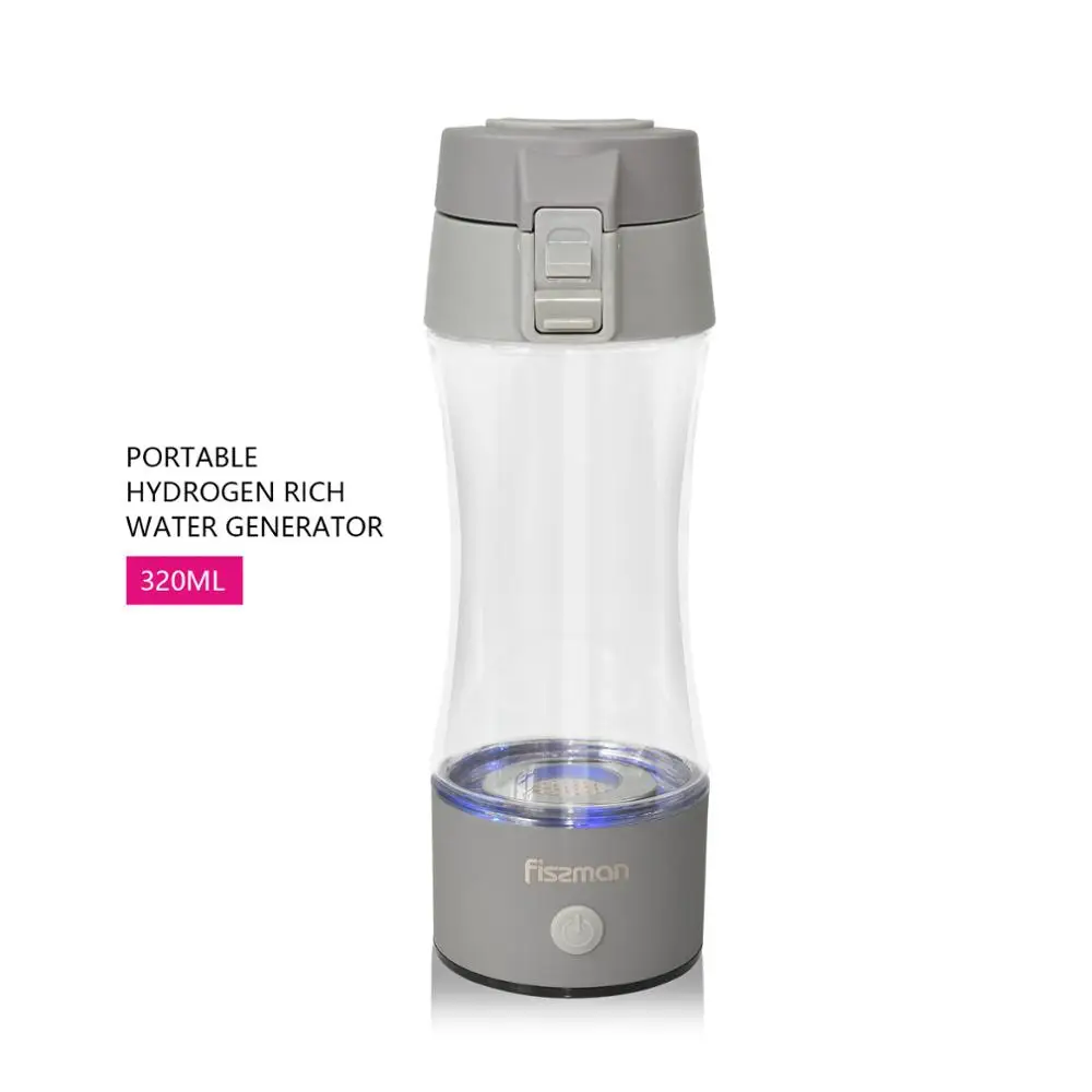 Grey Fussman 320 мл портативная водородная бутылка для воды USB перезаряжаемая здоровая чашка - Цвет: Grey
