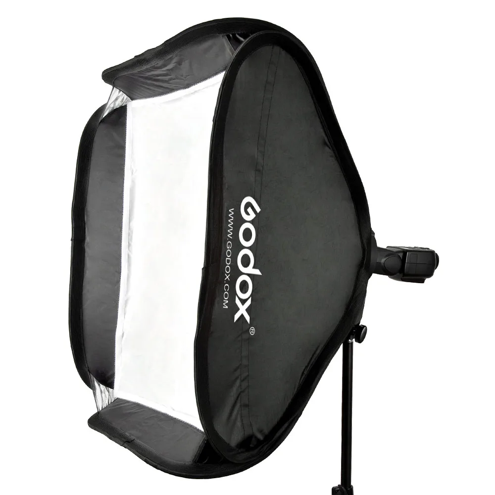 Софтбокс Godox для студийной фотосъемки 60x60 см/24*24 дюйма + кронштейн типа S крепления