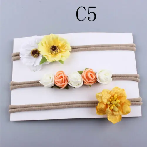 2019 Brand New 3 Pcs/Set Kids Baby Girls Cute Flower Headband Princess Children Hair Band Boho Holiday Head Wear 6 Colors | Детская