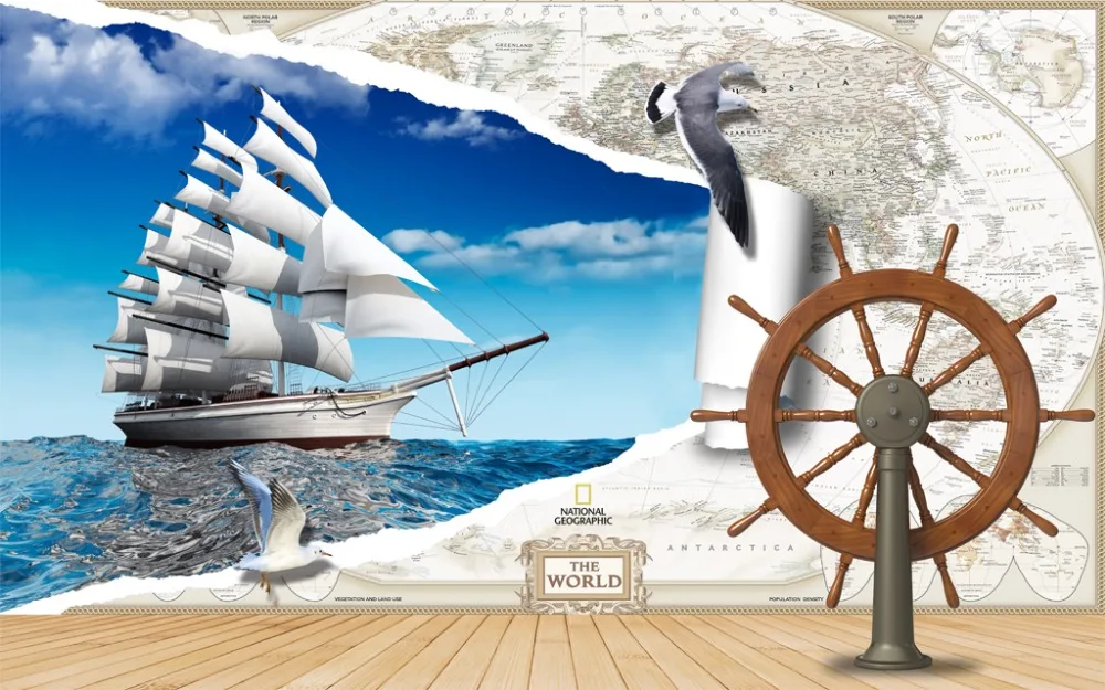 

Decorative door curtain custom hd ferry scenery 3d photo curtain for living room beroom children curtains