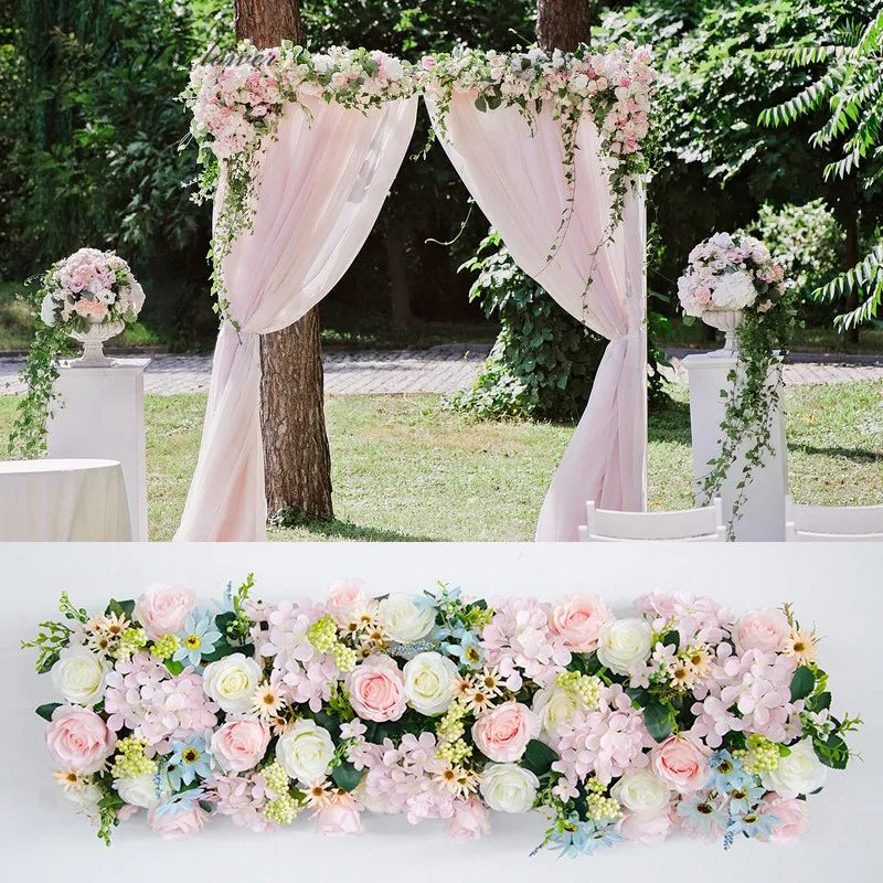 

Eu-style artificial flower arrangement wedding decoration party props wedding stage arches fake flower row arrangement