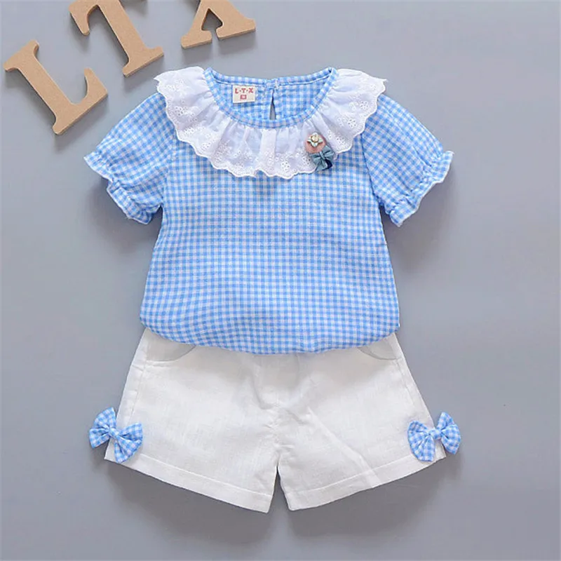 BibiCola/комплекты летней одежды для маленьких девочек одежда малышей летние топы