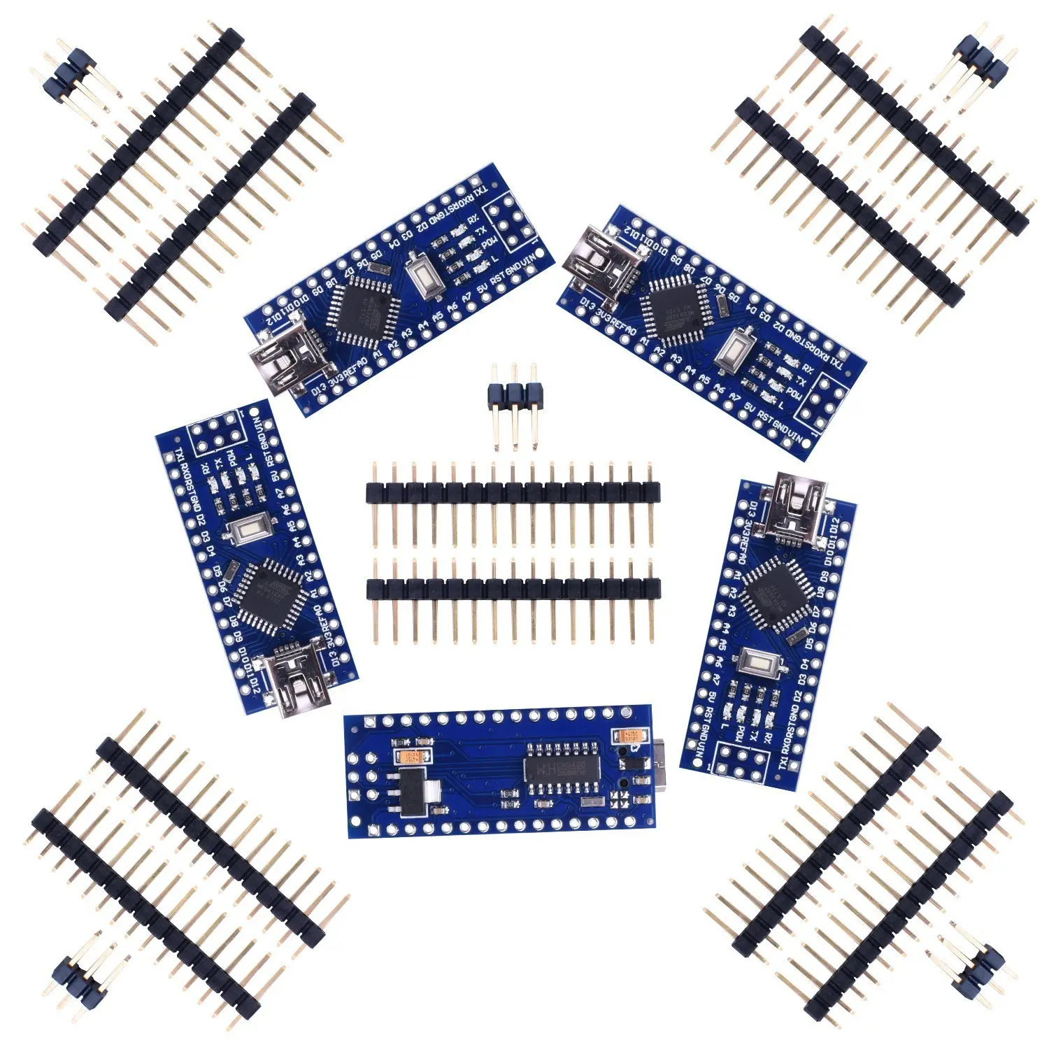 10 шт. Nano 3 0 ATmega328P контроллер совместимый с Con для Arduino NANO CH340 Turno USB кабель V3.0
